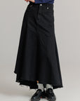 Everyday stretch denim skirt black