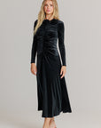 Velvet Rosette dress black