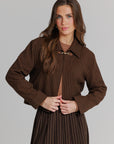 Pinstripe jacket brown
