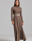 Shoulder Pad Dress - Camel