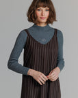Pinstripe Slip Jumper Brown