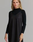 Pinstripe Slip Jumper Black