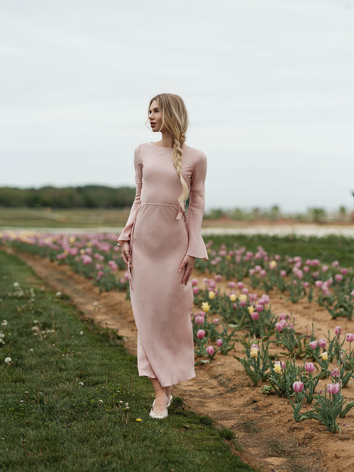 pink slip dress long Verlaine Pink Satin Maxi Dress - US 2