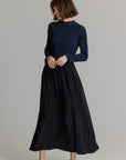 Two tone pointelle maxi Black