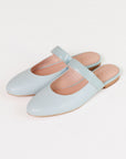 Blue Scalloped Mules