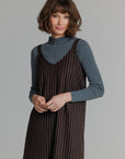 Pinstripe Slip Jumper Brown