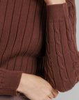 Cropped ribbed sweater brown