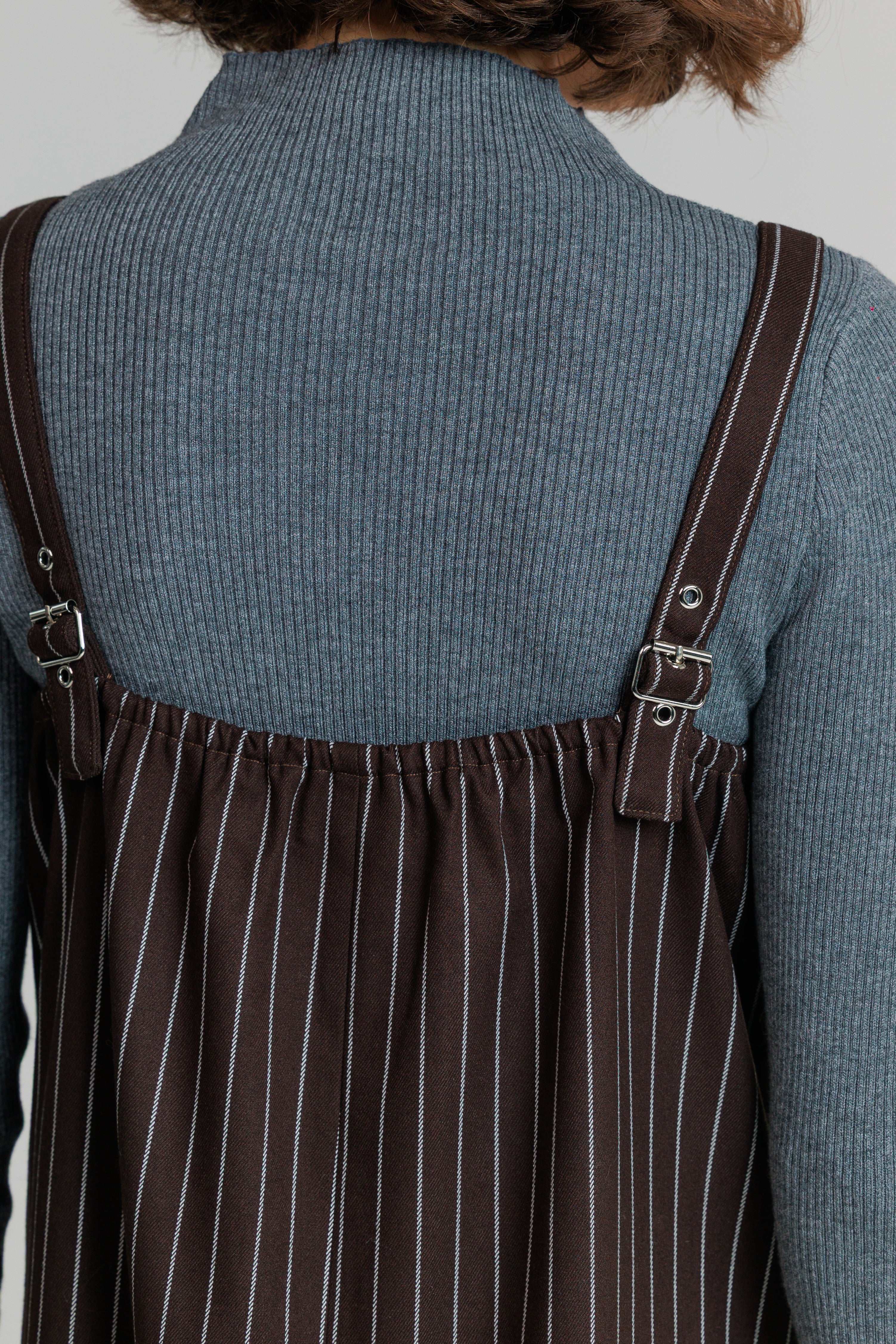 Pinstripe Slip Jumper Brown