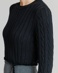 Cropped ribbed sweater black