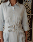 Double Buckle Dress Blue