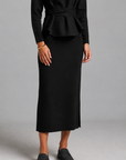 Knit Skirt Set - Black