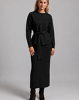 Knit Wrap Top Set - Black