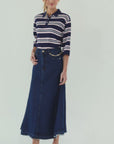 Chain Denim Skirt Blue