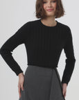 Cropped ribbed sweater black